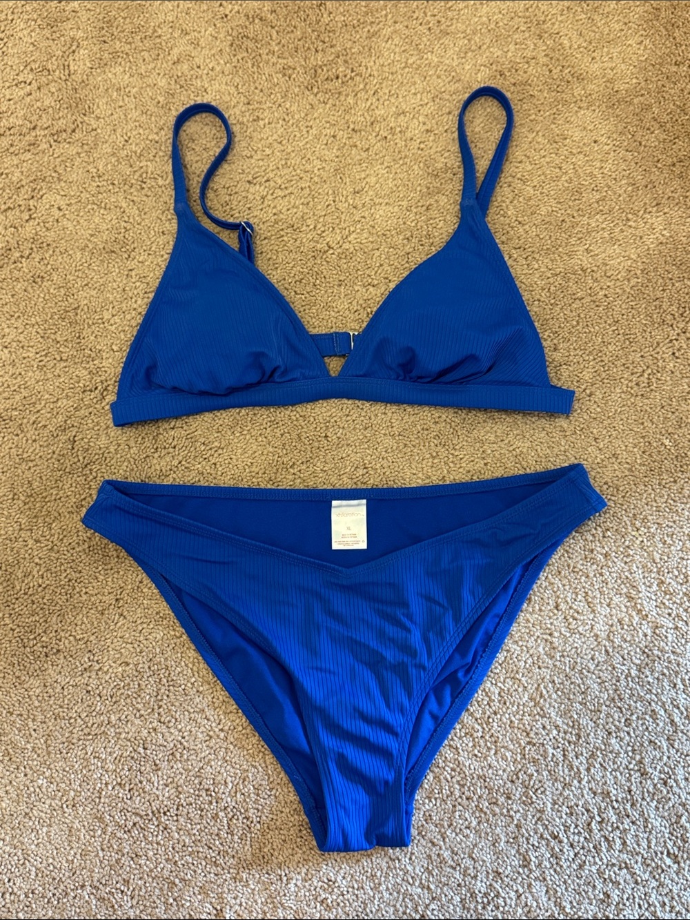 Royal Blue Ribbed Bikini Set